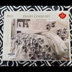 100% Cotton 3 piece Floral Queen Duvet Cover Set